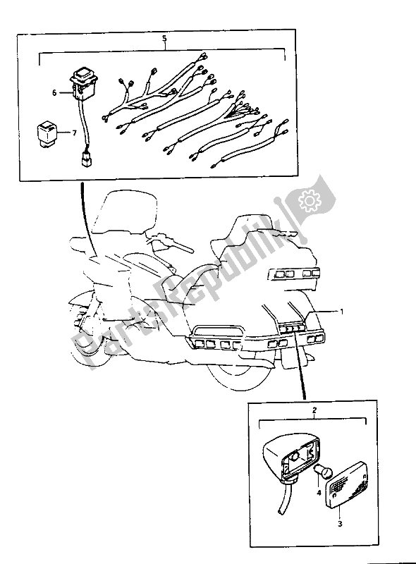 Todas las partes para Conjunto De Arnés Y Lámpara De Cola de Suzuki GV 1400 GD 1988