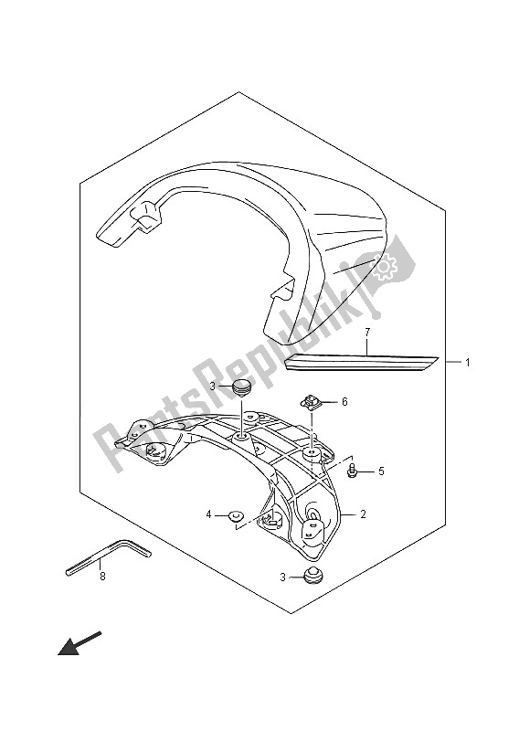 Alle onderdelen voor de Zitstaartdoos (voor Bbd) (vzr1800bzuf E19) van de Suzuki VZR 1800 BZ M Intruder 2016