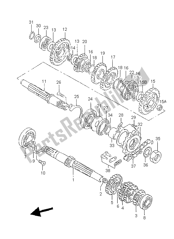 Tutte le parti per il Trasmissione del Suzuki GZ 125 Marauder 1998