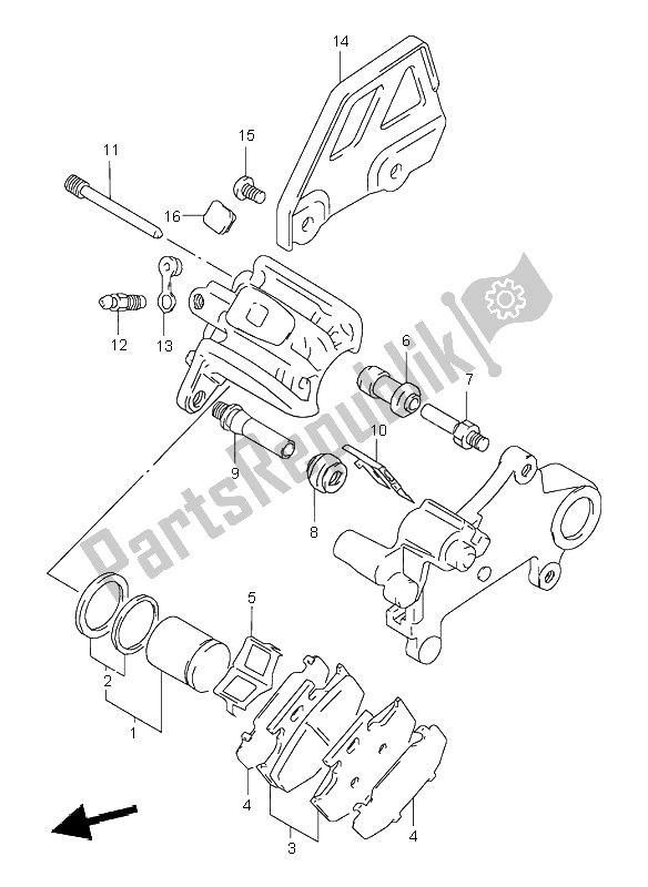 Toutes les pièces pour le étrier Arrière du Suzuki DR 350 SE 1998