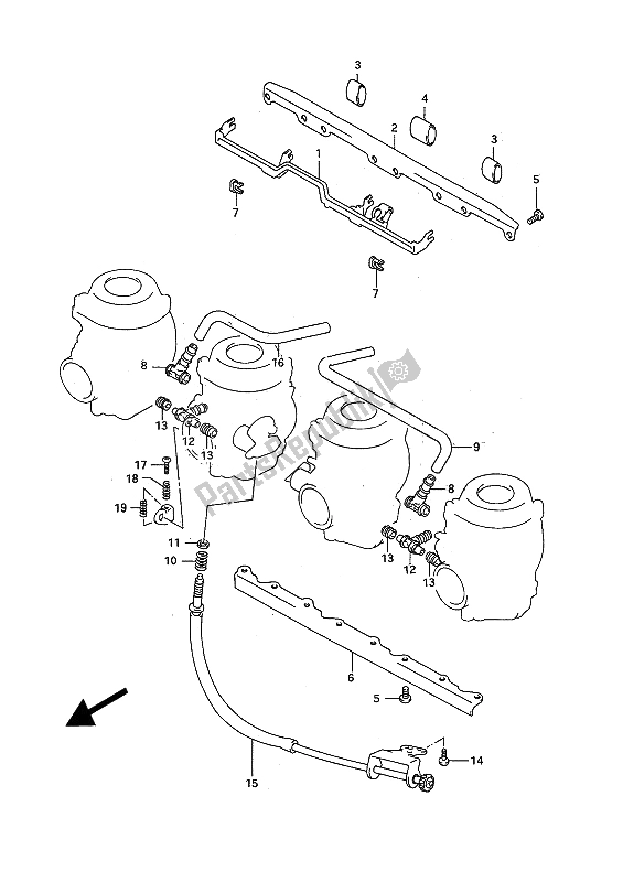 Toutes les pièces pour le Raccords De Carburateur (e18-e39) du Suzuki GSX R 750W 1993