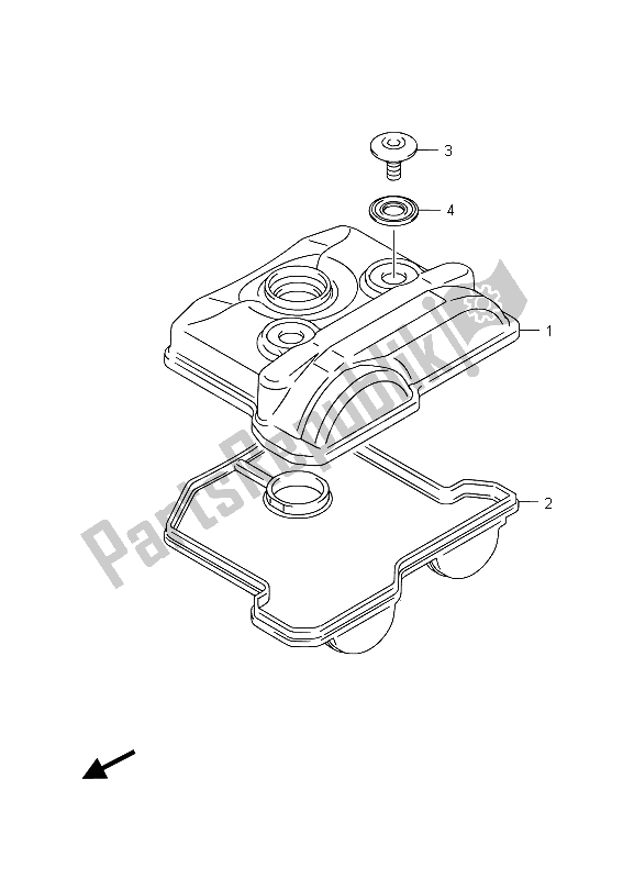 All parts for the Cylinder Head Cover of the Suzuki RMX 450Z 2015