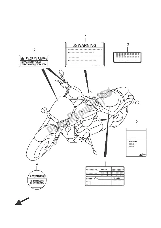 All parts for the Label (vzr1800bzuf E19) of the Suzuki VZR 1800 BZ M Intruder 2016