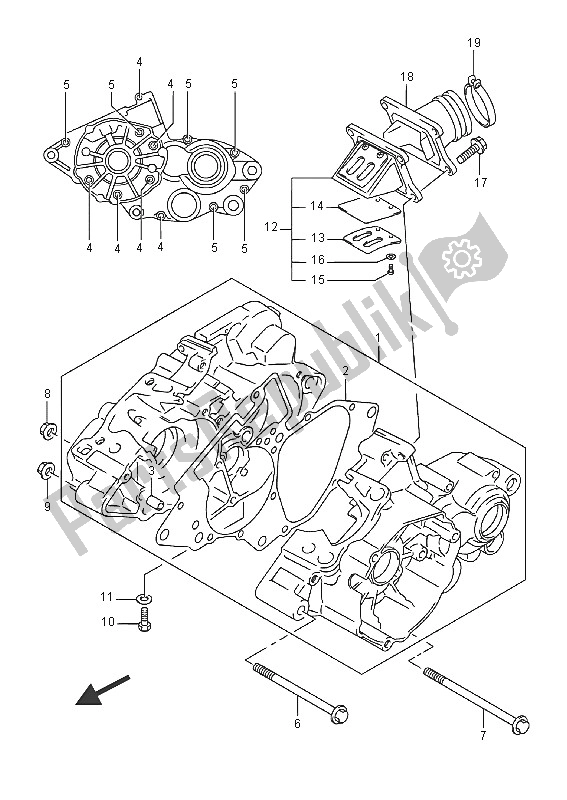 Tutte le parti per il Carter del Suzuki RM 85 2016