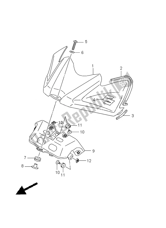 Todas las partes para Tapa Delantera Del Tanque De Combustible de Suzuki GSX R 750 2010