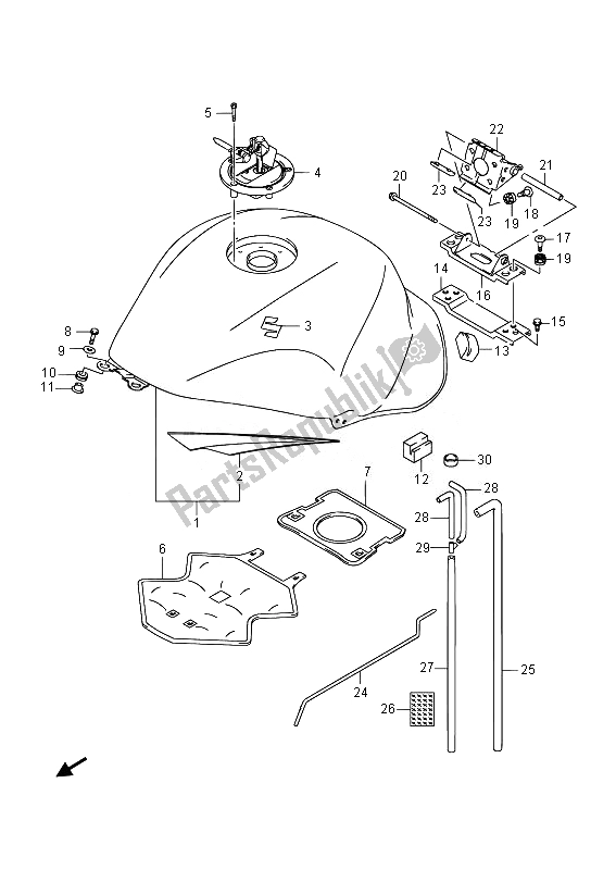 Toutes les pièces pour le Réservoir De Carburant (gsx1300rauf E19) du Suzuki GSX 1300 RA Hayabusa 2014