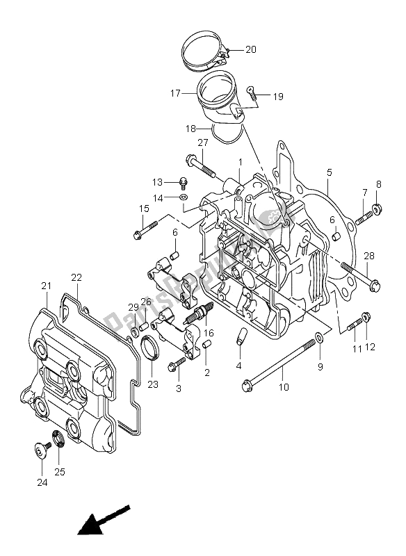 Tutte le parti per il Testata (anteriore) del Suzuki SV 1000 NS 2005