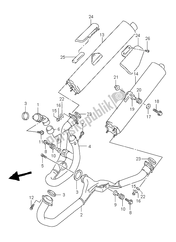 Todas as partes de Silencioso do Suzuki TL 1000R 2002