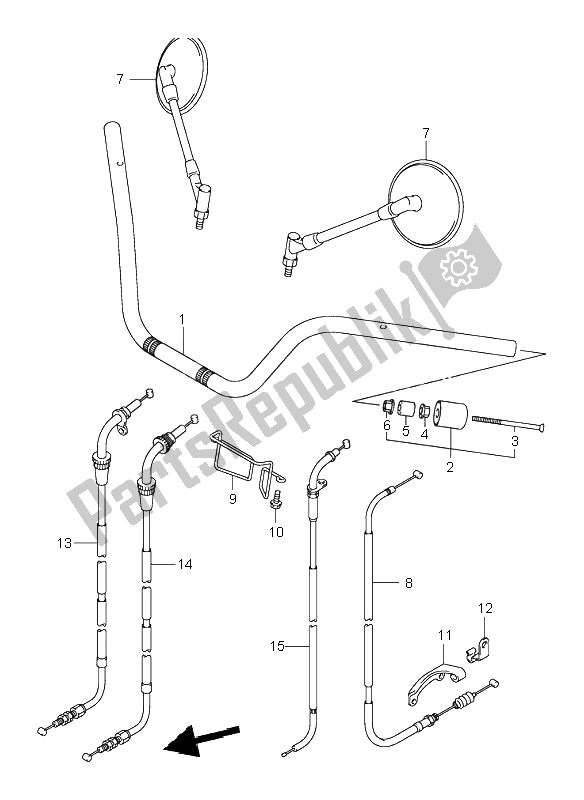 Tutte le parti per il Manubrio del Suzuki VL 125 Intruder 2003