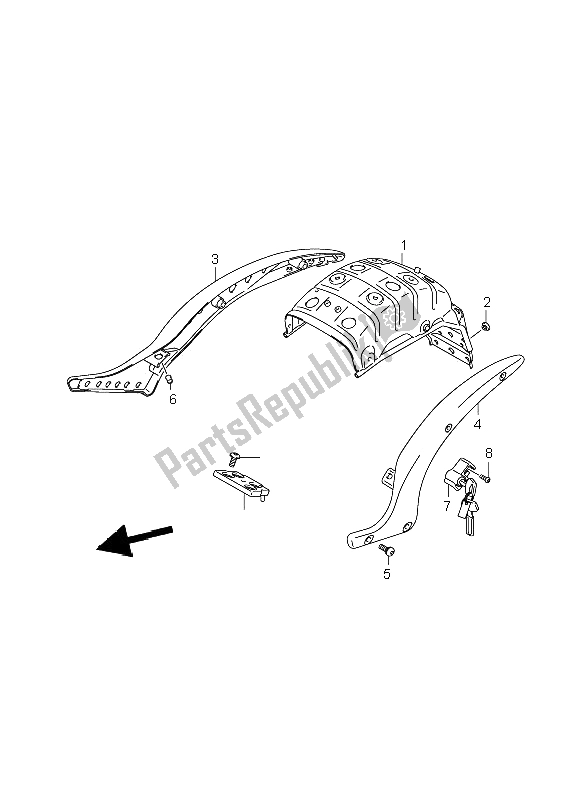 Tutte le parti per il Parentesi Graffa Del Telaio del Suzuki VL 800C Volusia 2008