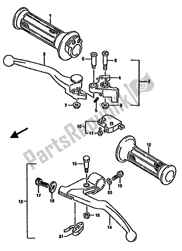 Todas las partes para Palanca De La Manija de Suzuki GSX 750F 1992