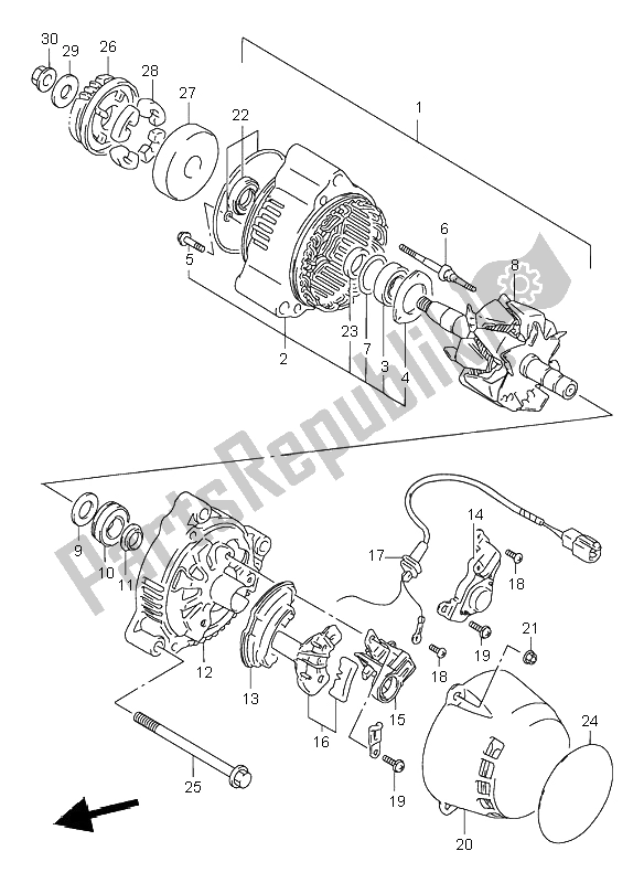 Todas las partes para Alternador de Suzuki GSF 600N Bandit 1997