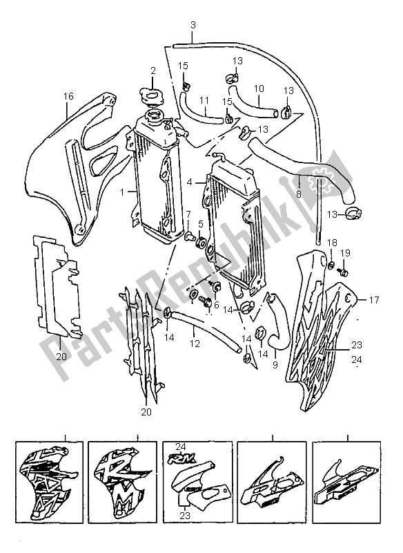 Wszystkie części do Ch? Odnica Samochodowa Suzuki RM 250 1998