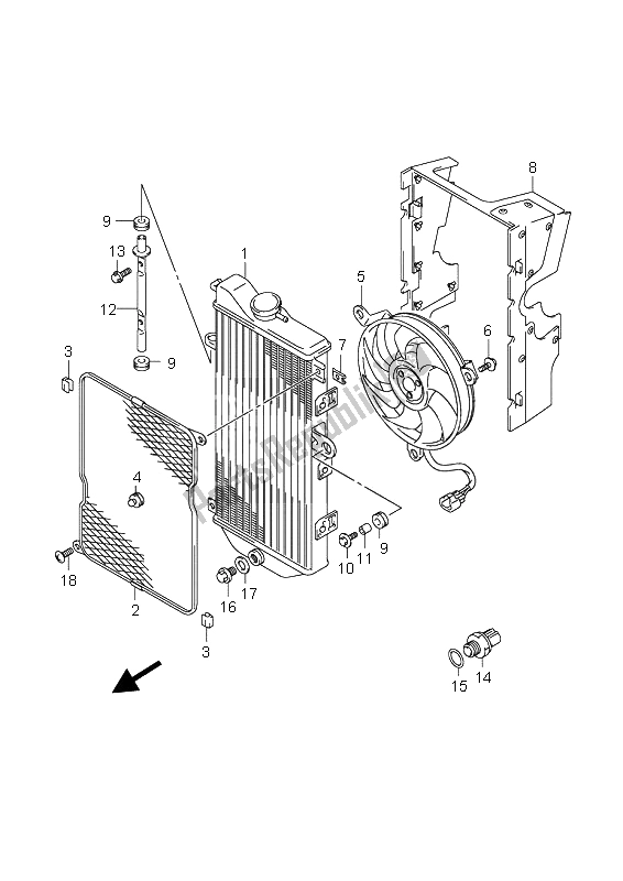 Toutes les pièces pour le Radiateur du Suzuki AN 650 AAZ Burgman Executive 2008