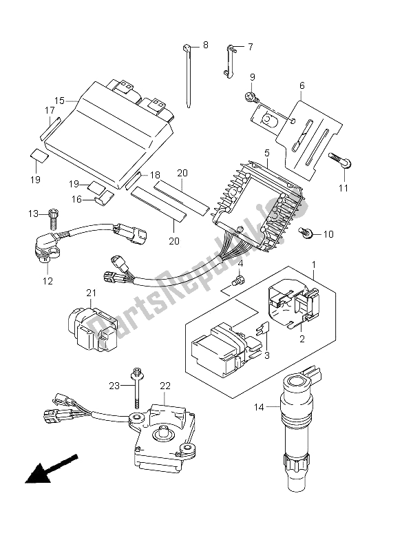 All parts for the Electrical (p37) of the Suzuki GSX 1300 BKA B King 2009