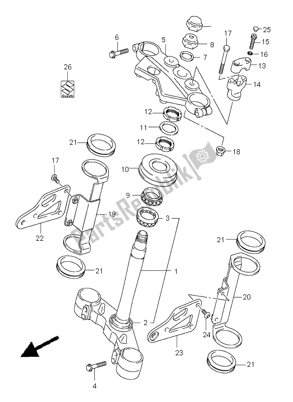 All parts for the Steering Stem (sv650-u) of the Suzuki SV 650 NS 2003