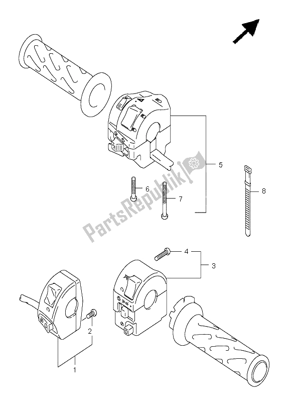 Tutte le parti per il Interruttore Maniglia del Suzuki DL 1000 V Strom 2004