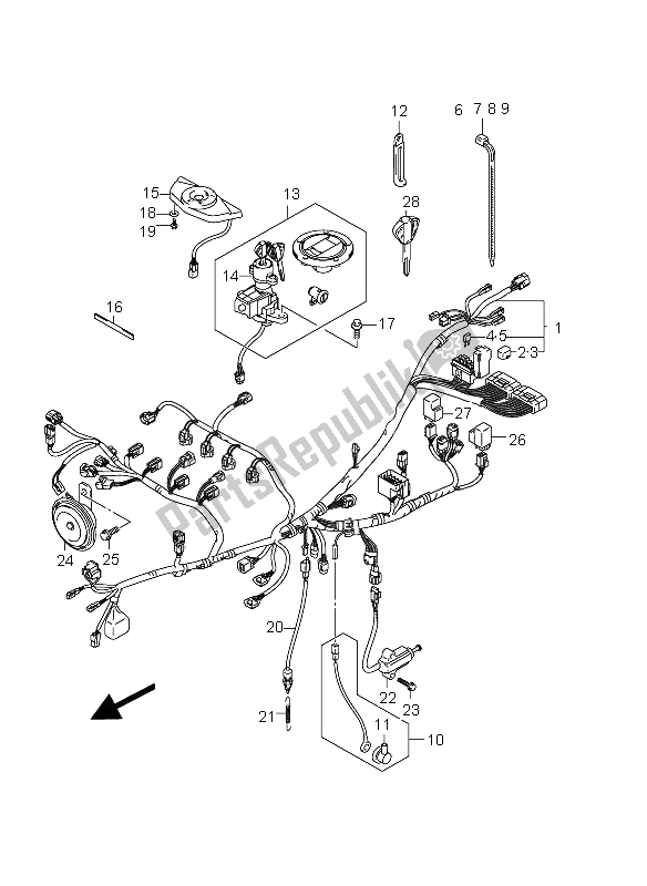 Tutte le parti per il Cablaggio (gsr750ue E21) del Suzuki GSR 750A 2012