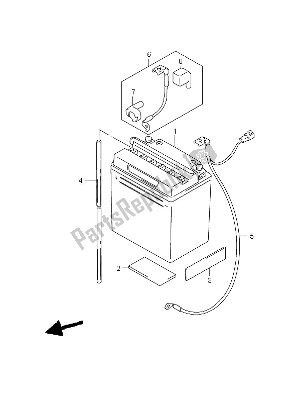 Tutte le parti per il Batteria del Suzuki GS 500 EF 2007