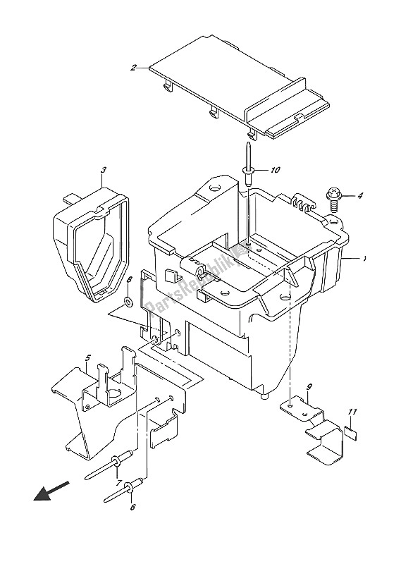 All parts for the Battery Holder of the Suzuki RV 200 2016