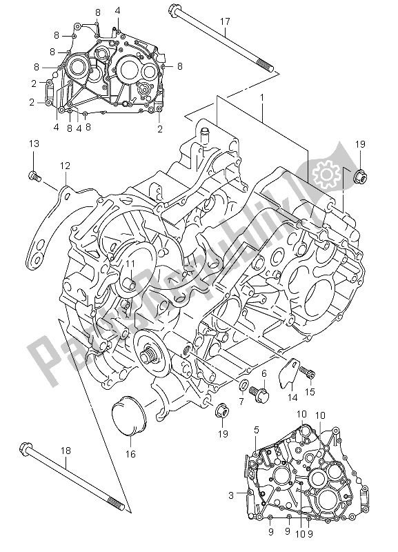 Tutte le parti per il Carter del Suzuki LT A 400 Eiger 4X2 2002