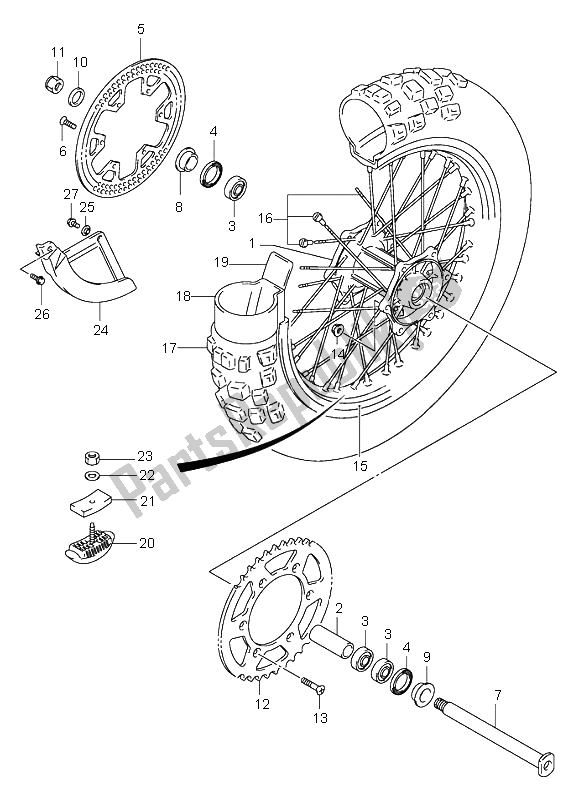 Wszystkie części do Tylne Ko? O Suzuki RM 125 2004