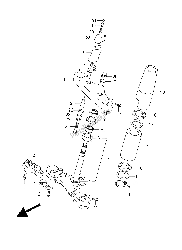 All parts for the Steering Stem of the Suzuki VLR 1800R C 1800 Intruder 2008