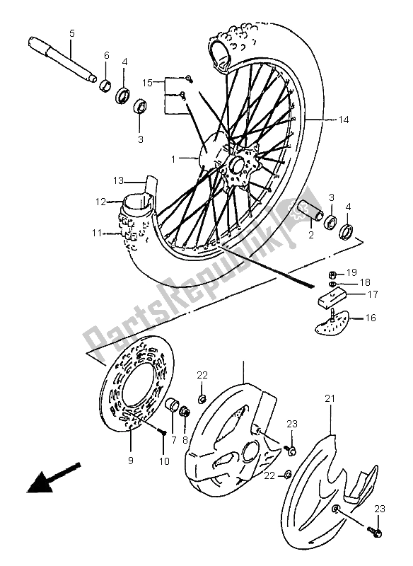 Wszystkie części do Przednie Ko? O Suzuki RM 250 2000