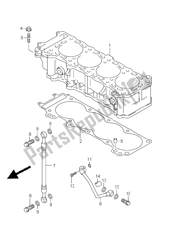 All parts for the Cylinder of the Suzuki GSX 1300R Hayabusa 2011