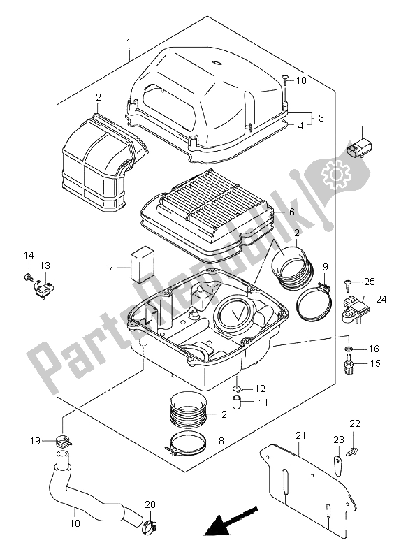 Todas las partes para Filtro De Aire de Suzuki SV 1000 NS 2005