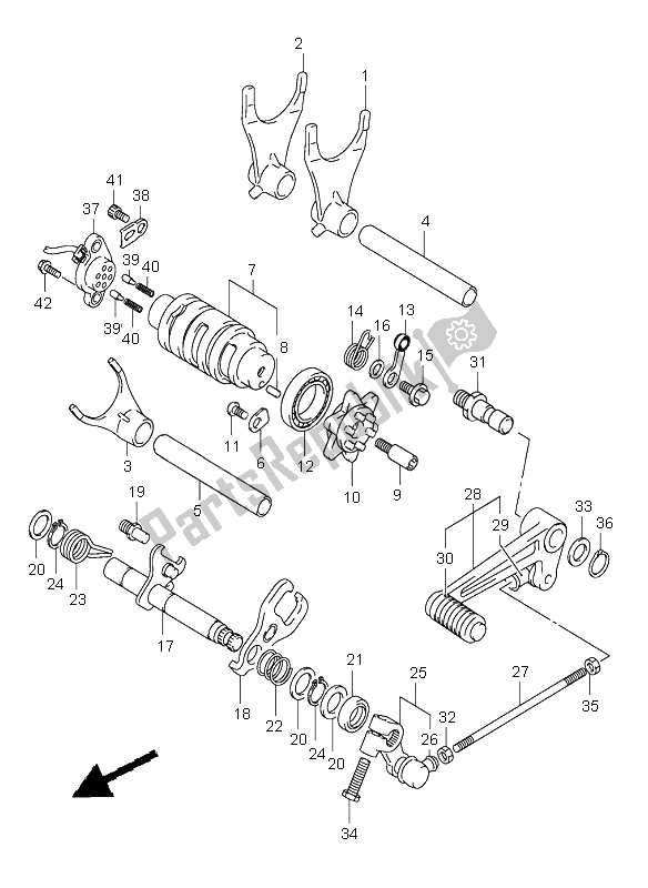 Tutte le parti per il Cambio Marcia (sv1000-u1-u2) del Suzuki SV 1000 NS 2003