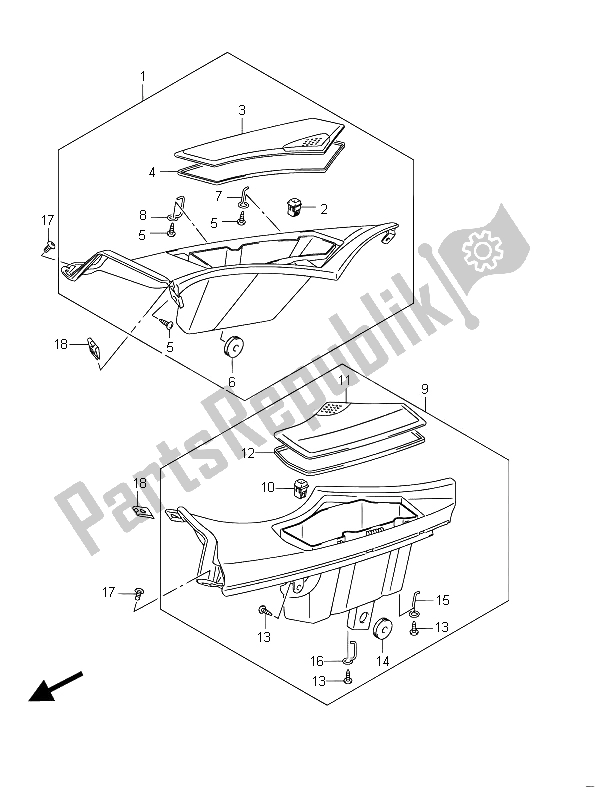 Tutte le parti per il Pannello Superiore (gsf650s) del Suzuki GSF 650 Sasa Bandit 2011