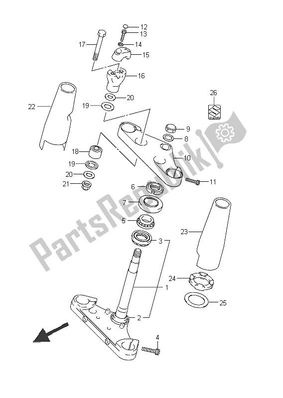 Tutte le parti per il Gambo Dello Sterzo (vl800cue E19) del Suzuki C 800 VL Intruder 2011