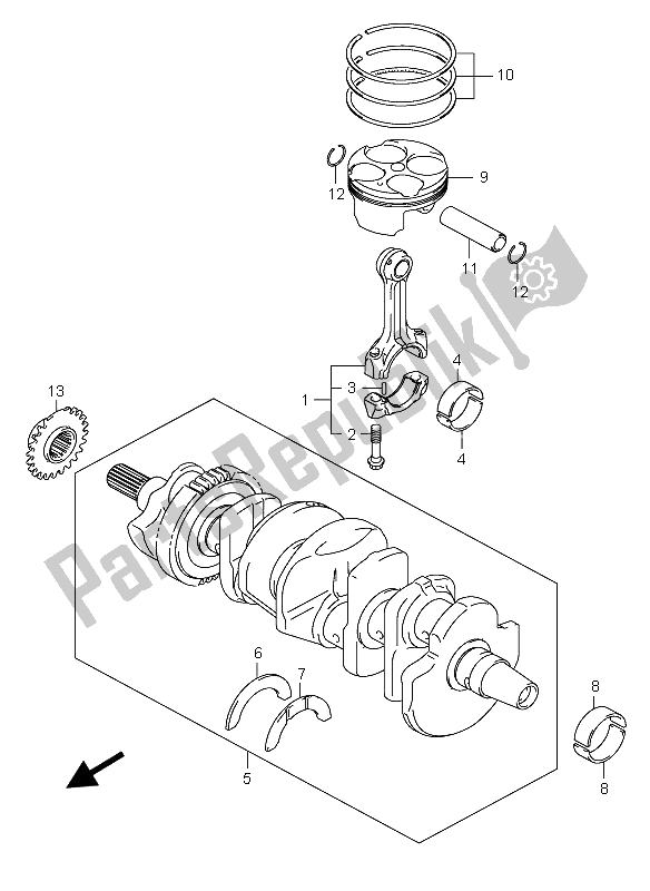 Tutte le parti per il Albero A Gomiti del Suzuki GSX R 750X 2005