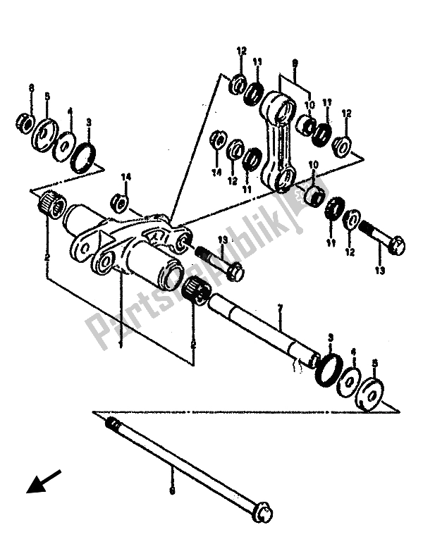 Tutte le parti per il Leva Del Cuscino del Suzuki RG 500 Gamma 1986