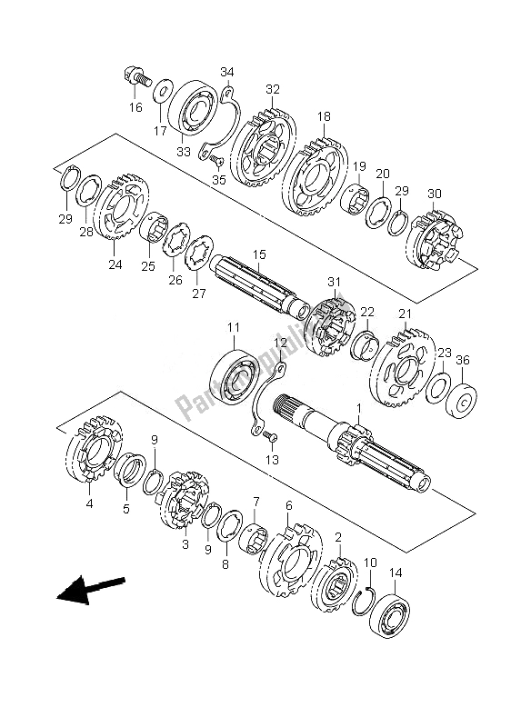 All parts for the Transmission of the Suzuki VL 800C Volusia 2007