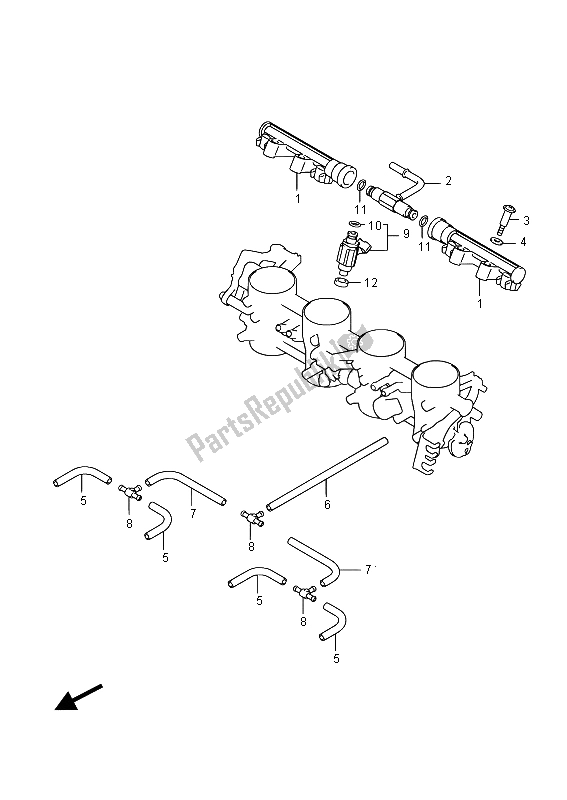 Alle onderdelen voor de Gasklephuis Slang & Koppeling van de Suzuki GSR 750 ZA 2015
