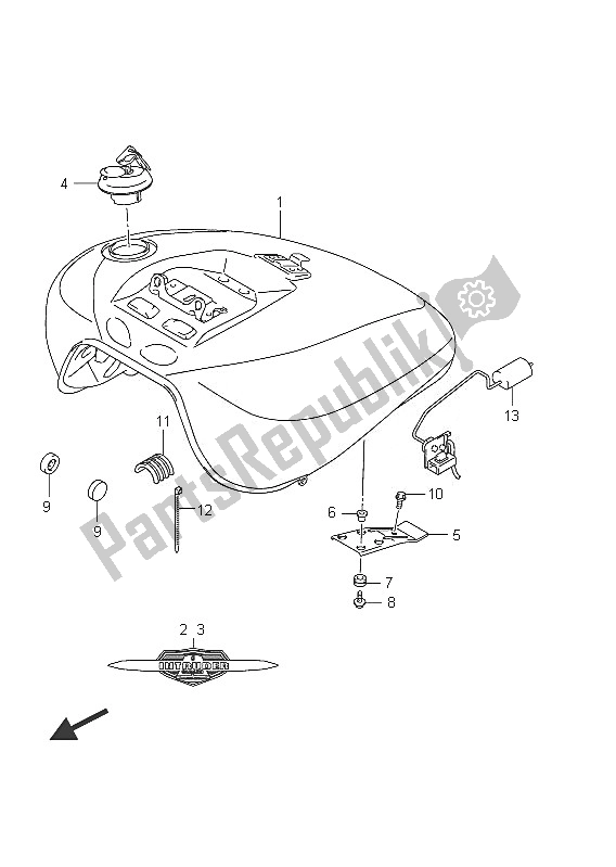 Todas las partes para Tanque De Combustible (vlr1800 E19) de Suzuki C 1800R VLR 1800 Intruder 2011