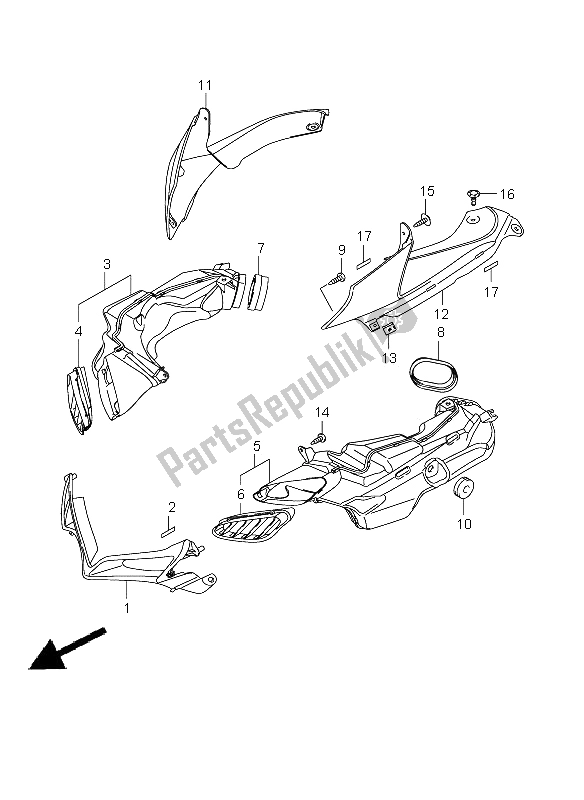 Todas las partes para Tubo De Entrada De Aire de Suzuki GSX R 600 2008