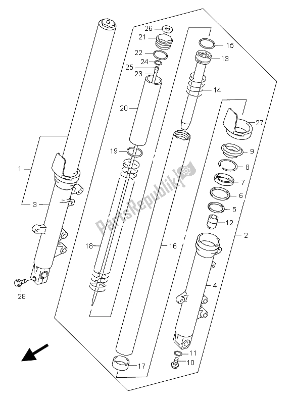 Todas las partes para Amortiguador Delantero de Suzuki GSX 600F 2005