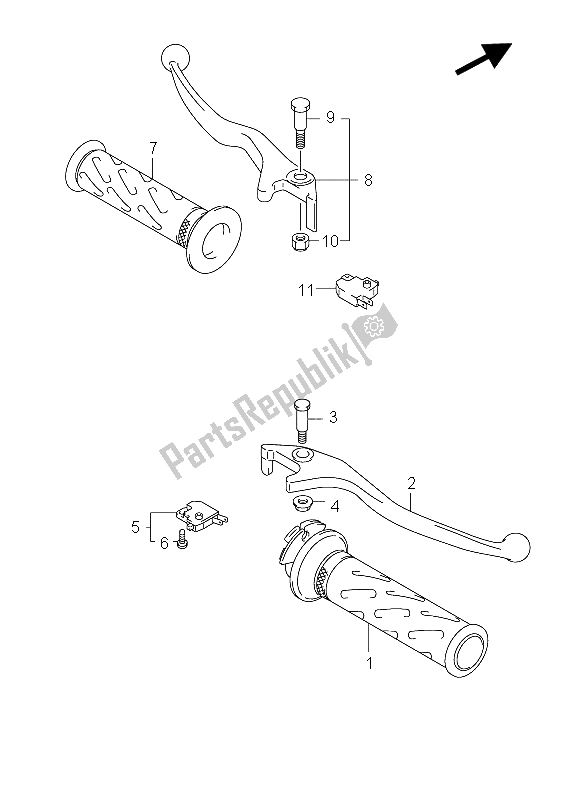 Tutte le parti per il Leva Della Maniglia del Suzuki UH 125 Burgman 2011