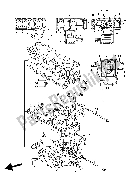 Todas as partes de Bloco Do Motor do Suzuki GSR 600A 2010