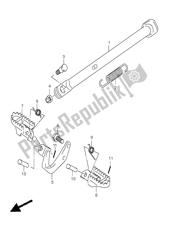 All parts for the Stand of the Suzuki DR Z 125 SW LW 2003