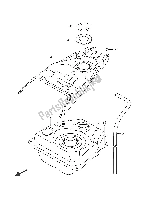 All parts for the Fuel Tank of the Suzuki Address 110 2016