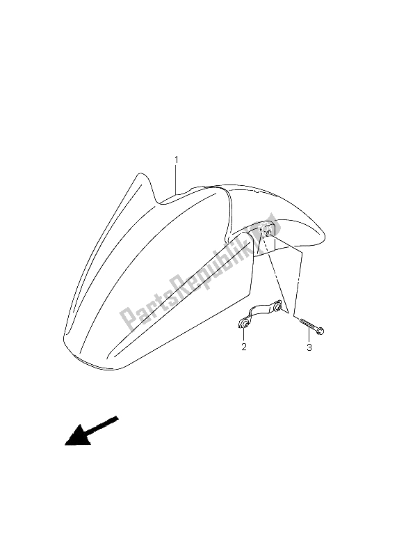 Tutte le parti per il Parafango Anteriore (gsx650f E24) del Suzuki GSX 650 FA 2011