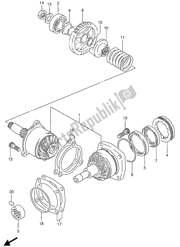 All parts for the Secondary Drive Gear of the Suzuki VS 800 GL Intruder 1992