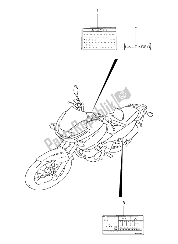 All parts for the Label of the Suzuki XF 650 Freewind 1997