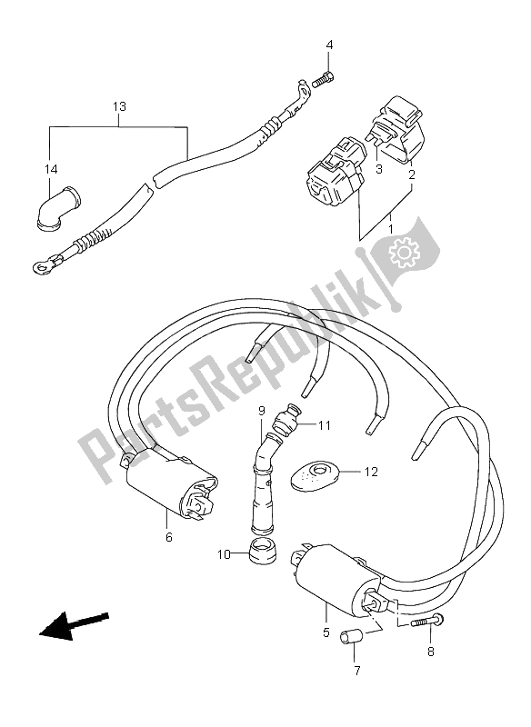 Alle onderdelen voor de Elektrisch van de Suzuki GSX 750 2000