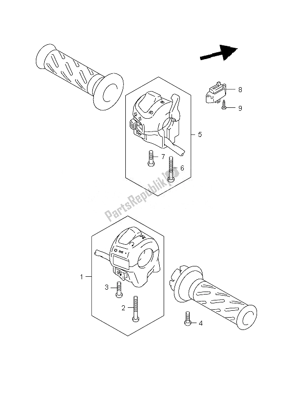 All parts for the Handle Switch of the Suzuki GS 500 EF 2007