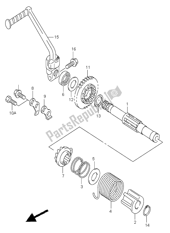 Tutte le parti per il Calcio D'inizio del Suzuki DR Z 125 SW LW 2004